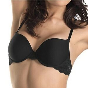 NWT Hanro Luxury Moments T-shirt Black Bra - Sz 36DD/E US / 36DD UK